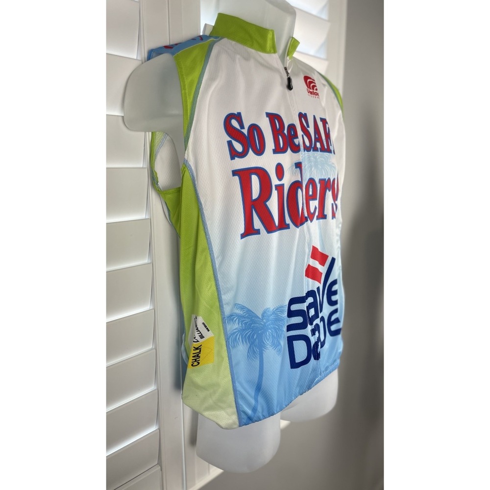 VELOCE Cycling Jersey Sharp Vest Swiss Sleeveless Size M Be Safe Dade Palm Trees - Picture 6 of 16
